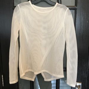 White see-through long sleeve
